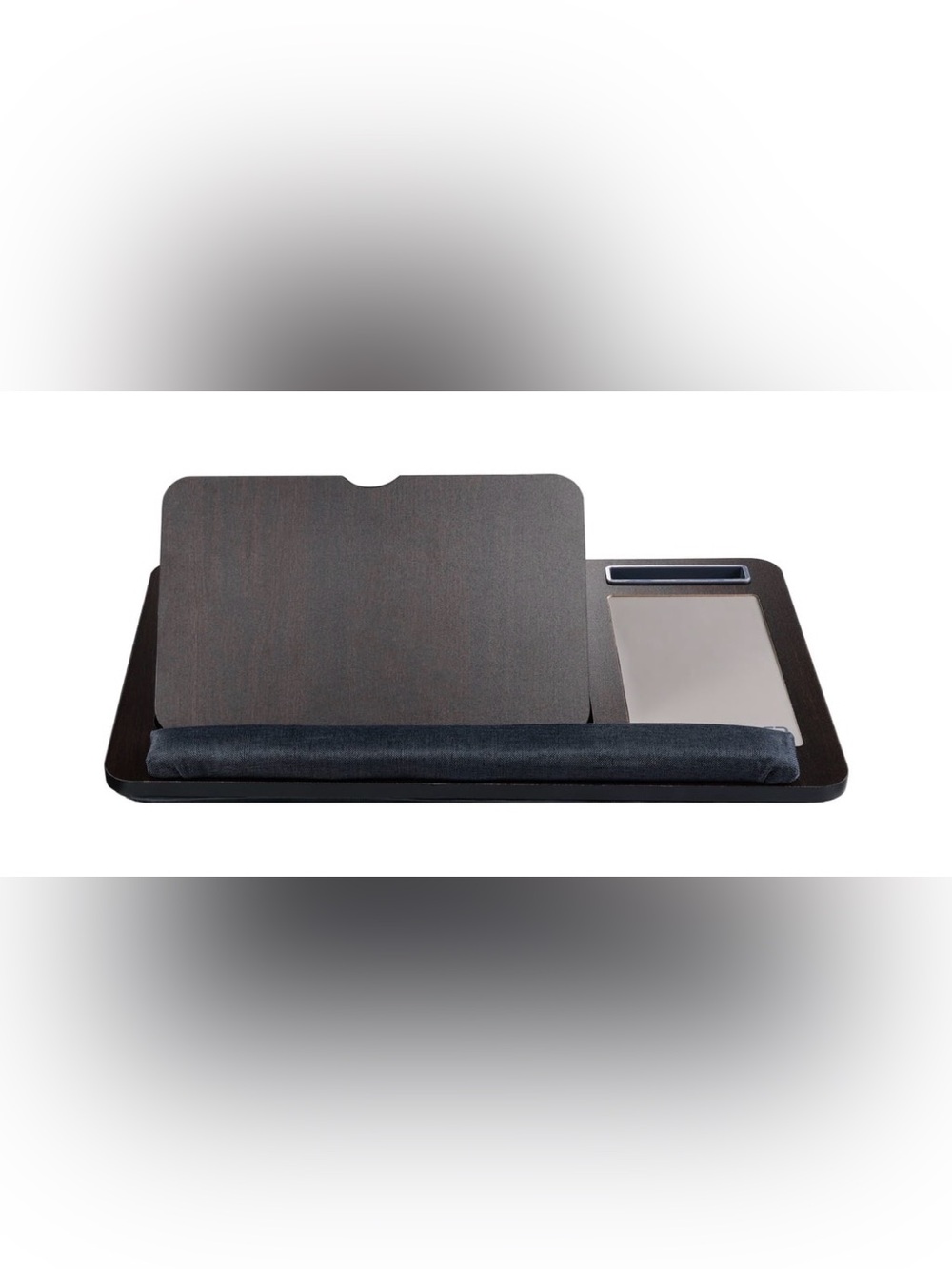 Portable Lap Desk Workstation with Cushion Base – Gray